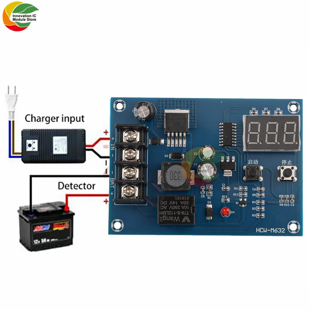 

XH-M632 Charging Control Module 12-24V Storage Lithium Battery Charger Control Switch Protection Board With LED Display NEW