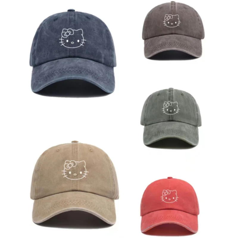 

Sanrio Hello Kitty Hat female cute Print Boys Girls Lovely sweet Appear thin Baseball Caps Outdoor Sunscreen Summer creative new