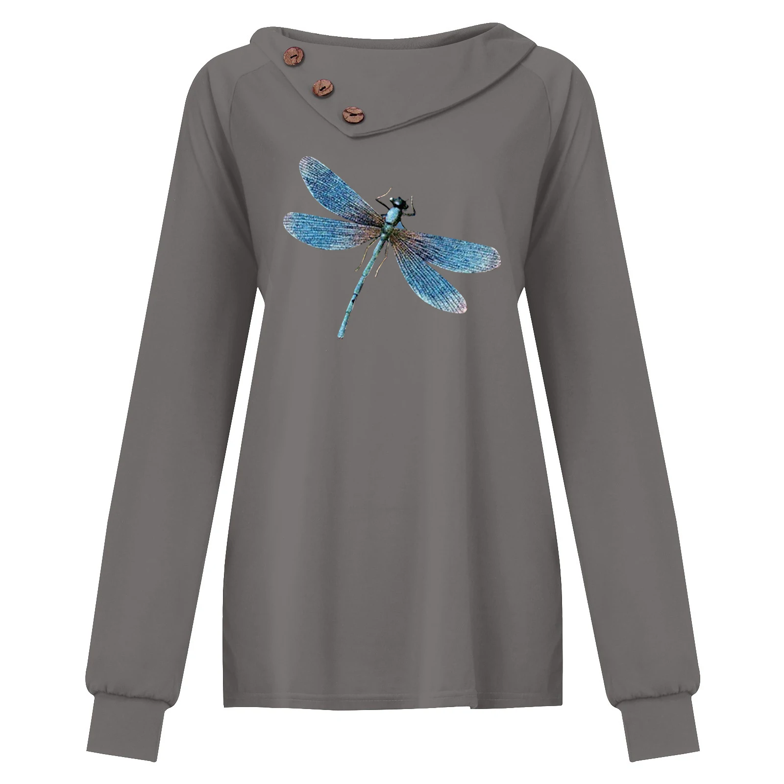 

Женский Хлопковый пуловер с длинным рукавом, с отложным воротником