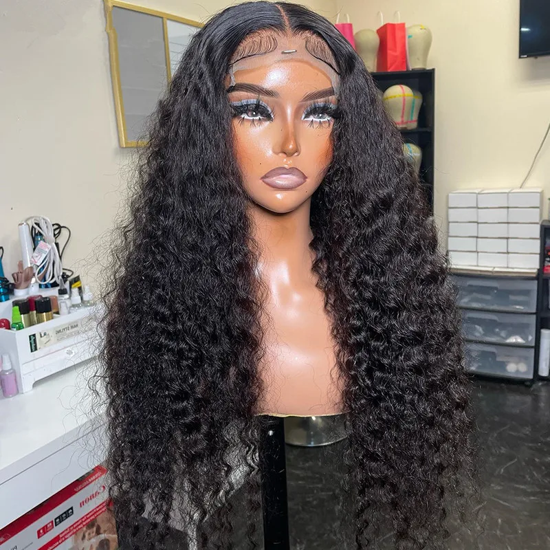 

Preplucked 26 Inches Long 180%Density Glueless Black Kinky Curly Lace Front Wig With BabyHair Heat Temperature Daily Cosplay