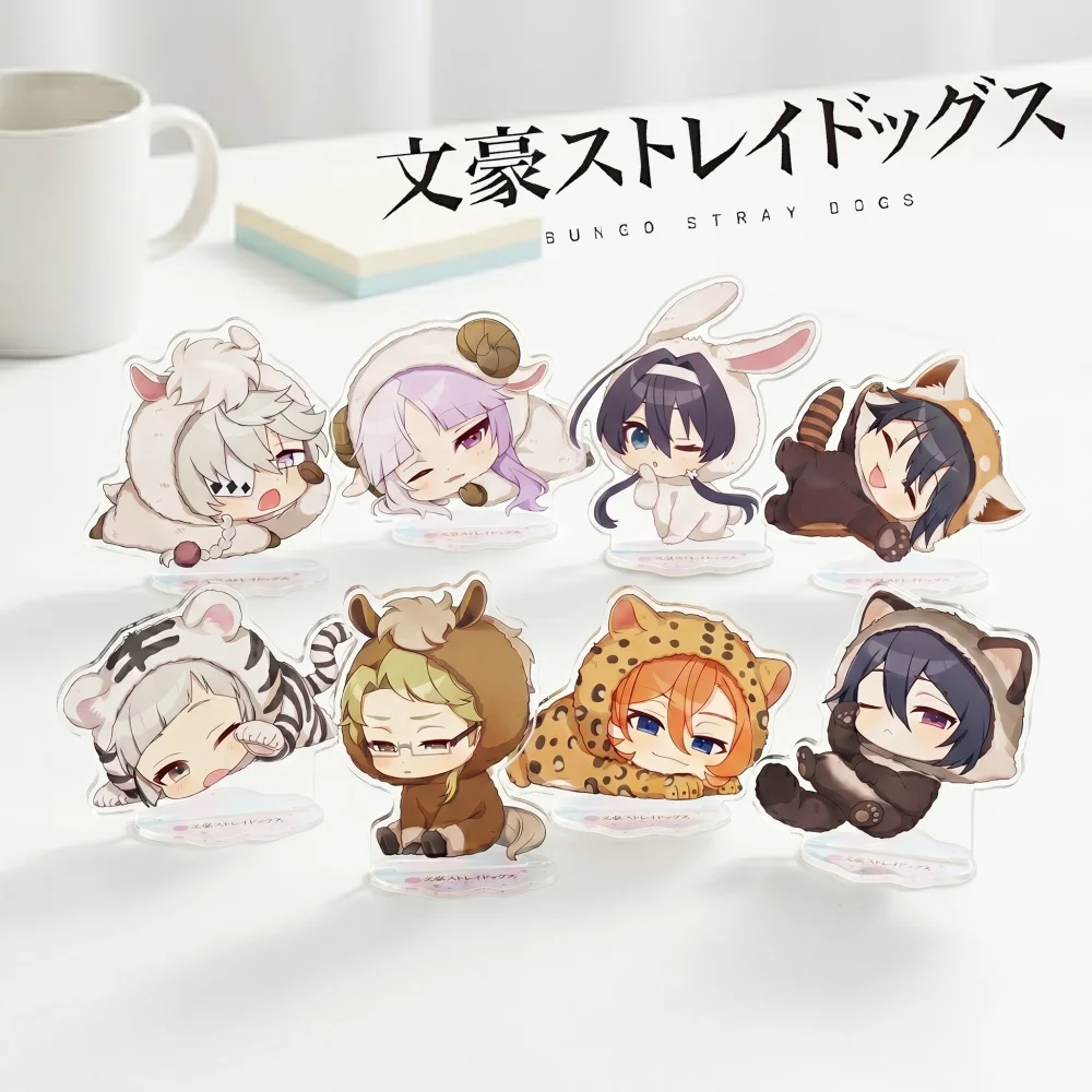 Фото Брелок-подставка из акрила Bungo Stray Dogs, на заказ, новинка 2026 года, Ацуши Дазай, Акутагава, Q-версия, чиби, мультяшная фигурка №1
