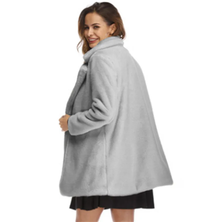 Women's Fashion Coat Coat Rabbit Fur Warm Foc Fur Woman  Coats Veste Femme Jackets Faux Fur Coat for Women  High Street