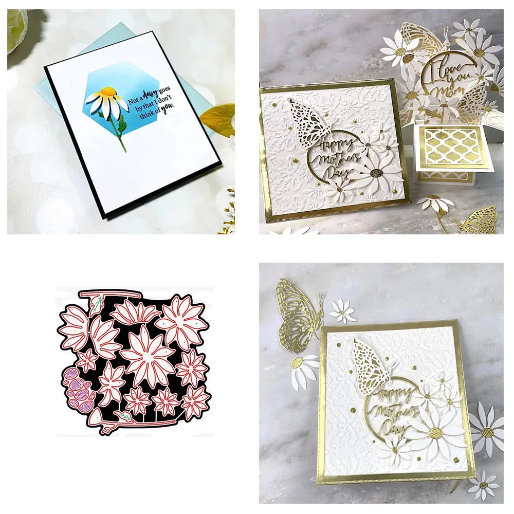 

New Chrysanthemums And Petals Metal Lace Cutting Dies Template DIY Scrapbook Decoration Embossing Process Template Die Cutting