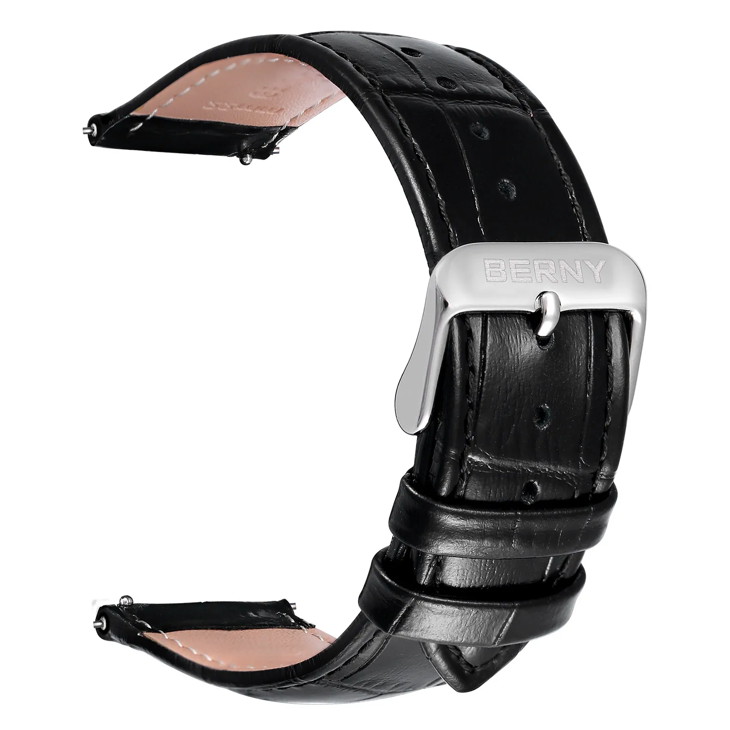 

Ремешок из телячьей кожи для наручных часов, быстросъемный мягкий черный браслет из натуральной кожи для мужчин и женщин