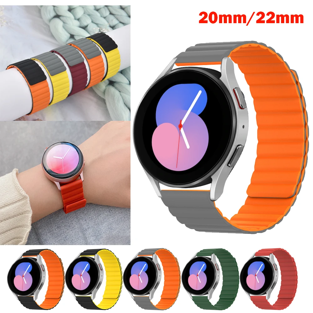 20mm 22mm Strap For Samsung Galaxy watch 4 5 pro active 2 Gear S3 Magnetic Loop silicone bracelet correa HUAWEI GT 2 3 Pro band 20mm 22mm Strap For Samsung Galaxy watch 4 5 pro active 2 Gear S3 Magnetic Loop silicone bracelet correa HUAWEI GT 2 3 Pro band