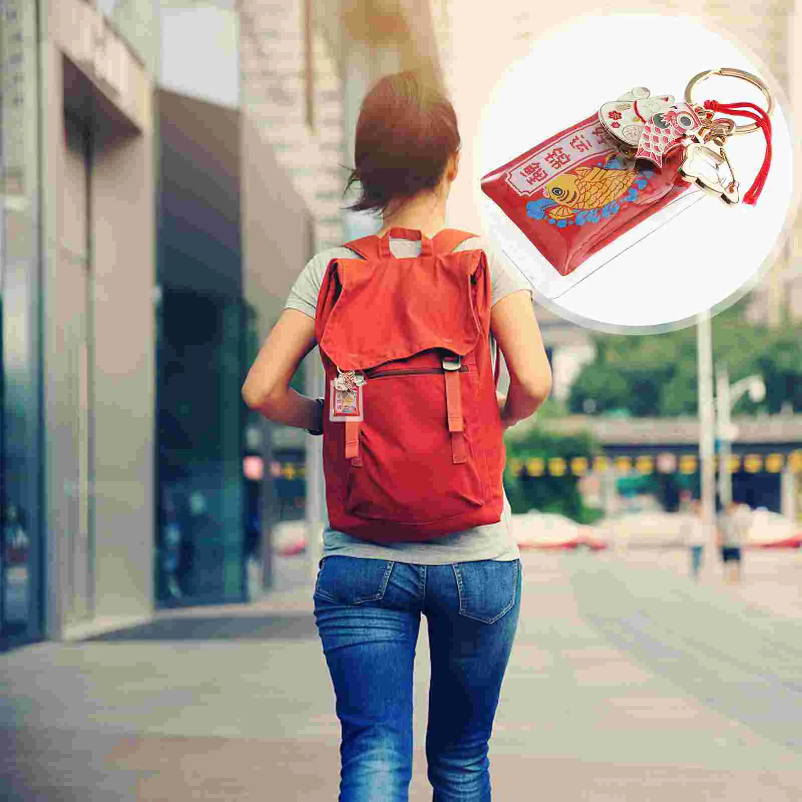 Blessing Keychain Omamori Charm Fade-resistant Fortune Japanese Accessories Luck Purse Ornament Cloth Metal Rock Stone