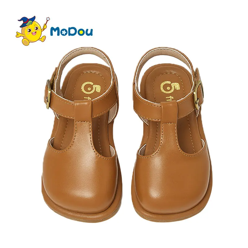

Сандалии Mo Dou для девочек, мягкая пляжная обувь для малышей, не скользящие дышащие, с липучкой, легко носить