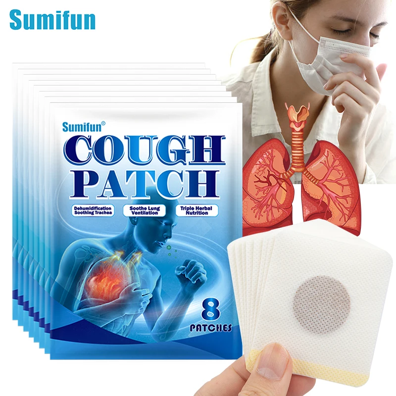 

8/24/40/80pc Cough Patch Relieve Asthma Cold Sore Throat Pneumonia Resolving Phlegm Relieving Cough Acupoint Sticker Health Care
