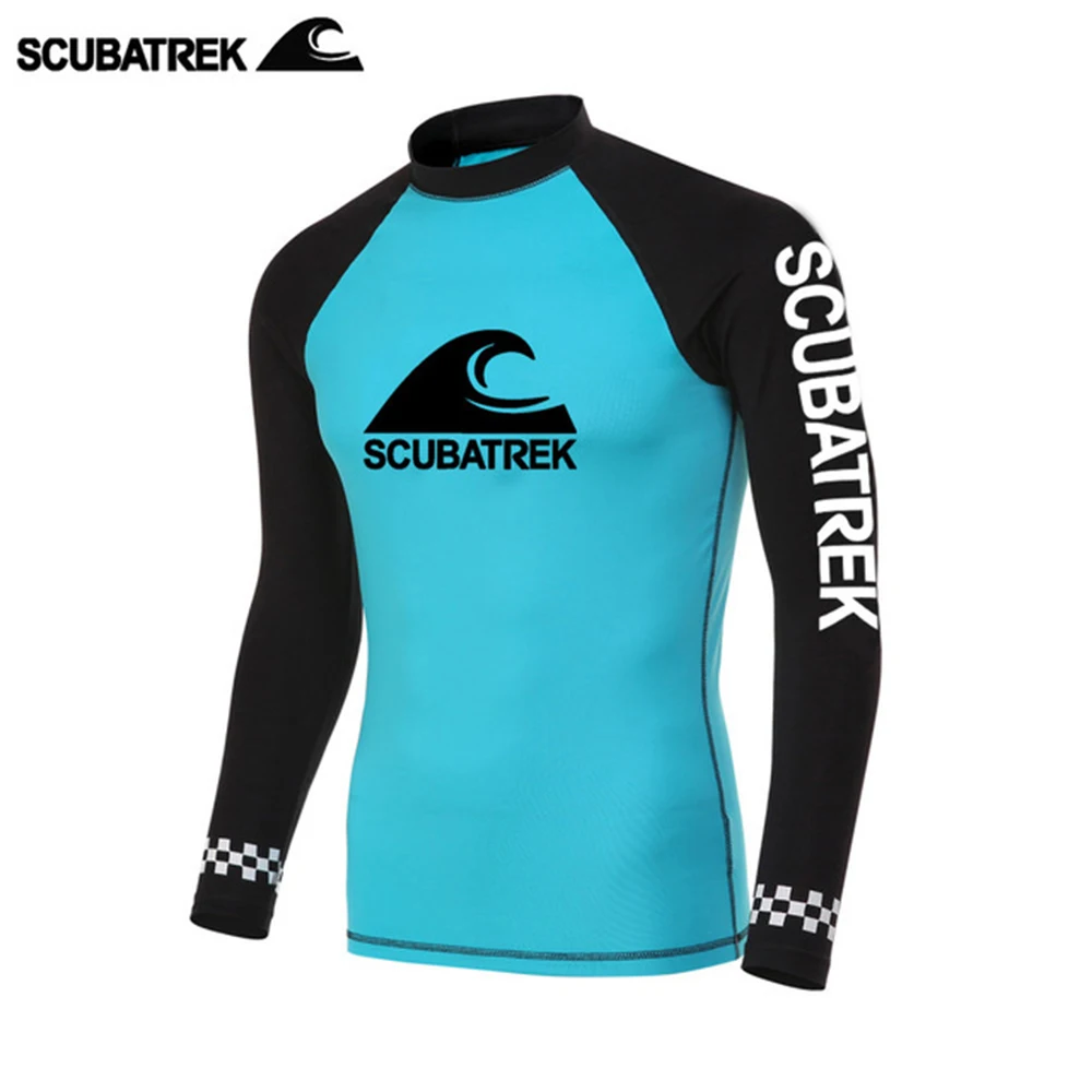 Men Swimsuit Swimming T-shirt Beach UV Protection Swimwear Rash Guard Long Sleeve Surfing Diving Swimsuit Surf Rashguard NEW