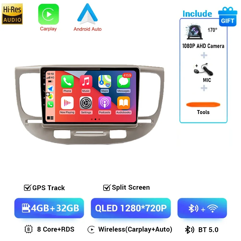 

Автомобильный радиоприемник Carplay Android 16 для Kia RiO 2 RIO 2 2005-2011, мультимедийный видеоплеер, навигация, GPS, стерео головное устройство, авто 2DIN DVD