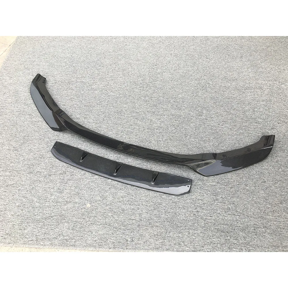 Фото Настоящий карбоновый передний спойлер (губа) для BMW X5M F85 X6M F86 2015-2018, V-образный стиль, кованый, из настоящего карбона, для бампера, комплект FRP №4