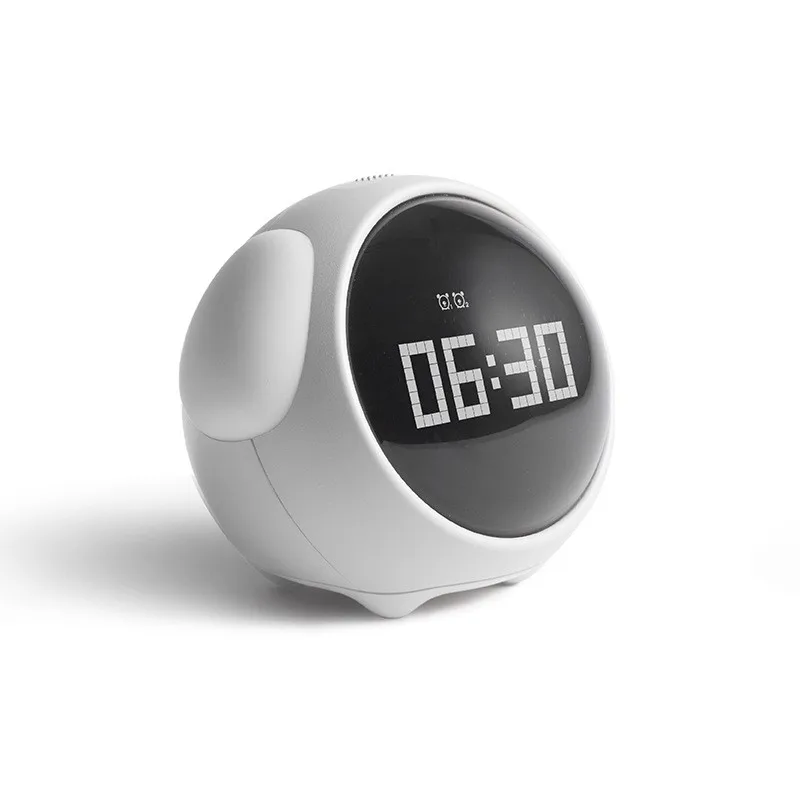 Xiaomi Cute Expression Alarm Clock Multi Function Digital LED Voice Controlled Light Bedside Thermometer Clock for Kids Gift