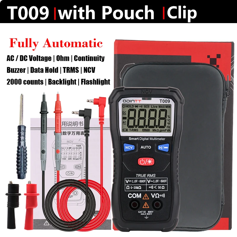 

Digital Mini Multimeter Profesional AC/DC Electrical Instruments Tester Auto Range Meter Multimetro Tool NCV LED Flashlight like