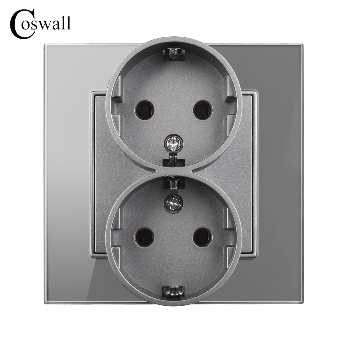 

Coswall стеклянно-алюминиевая двойная розетка 110-250В