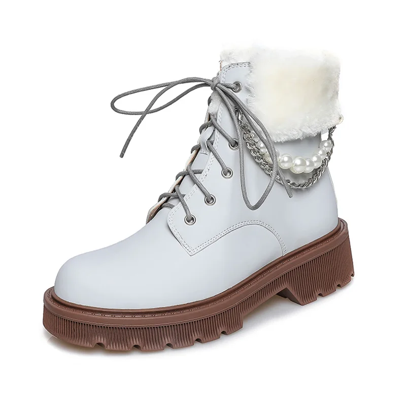 Женские зимние ботинки из спилка на шнуровке |