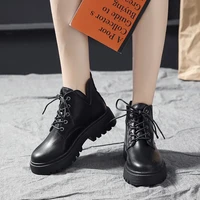 2022 new autumn spring woman boots womens motorcycle boot footwear lace up leather non slip fashion platform women boots