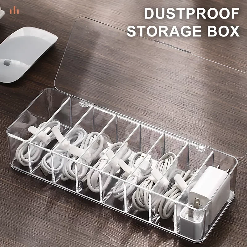 

NEW2023 Transparent Cable Organizer Storage Box Travel Electronic Accessories Cable USB Charger Power Bank Holder Case For Offic