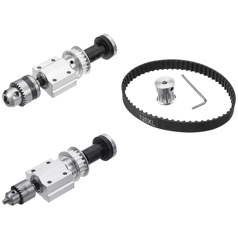 

2 Sets No Power Diy Woodworking Cutting Grinding Spindle Trimming Belt Small Lathe Accessories For Table Saw, 1 Set Small Lathe