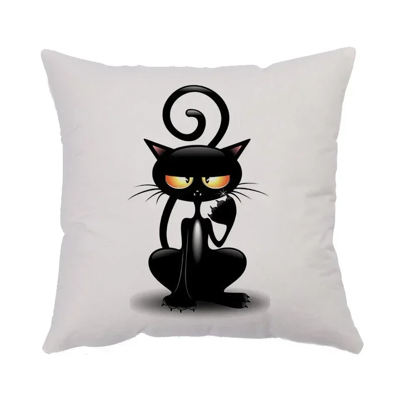 Наволочка с мультяшным котом 50x50 см современная простая декоративная наволочка