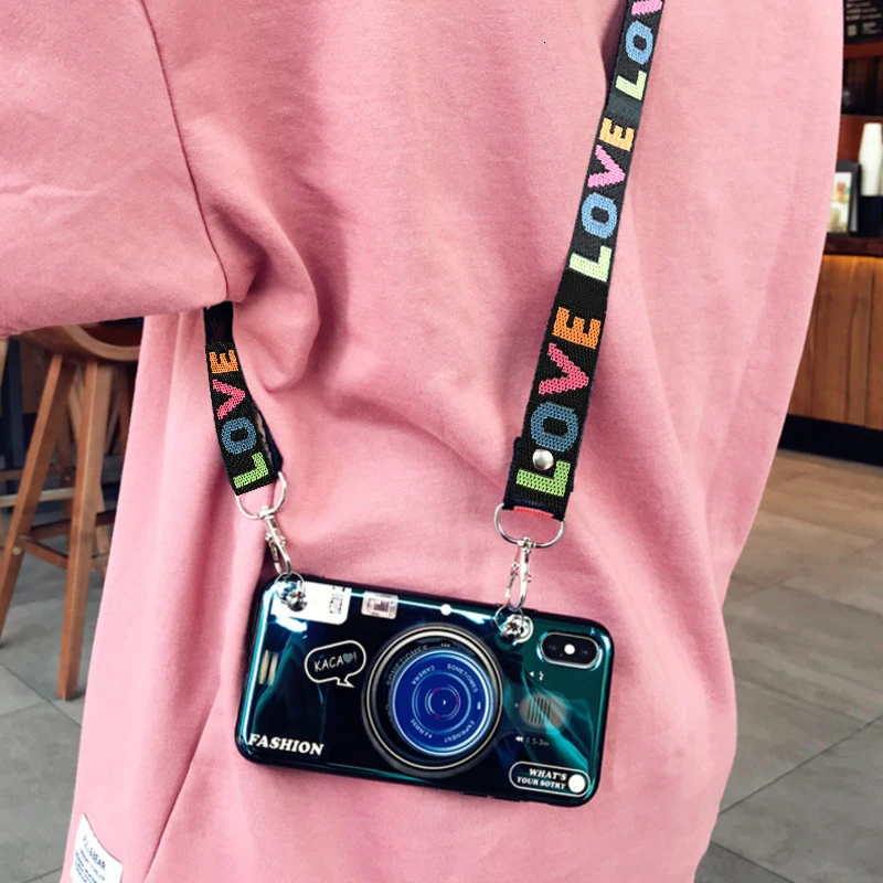 Crossbody Phone Case For iPhone 14 13 12 11 Pro XR XS MAX Holder Stand Case for Samsung S23 S22 S21 Ultra S10 Plus Covers