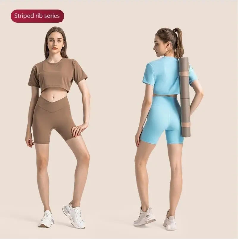 

Женские шорты Lulu в рубчик для занятий йогой, велосипедные шорты с эффектом пуш-ап