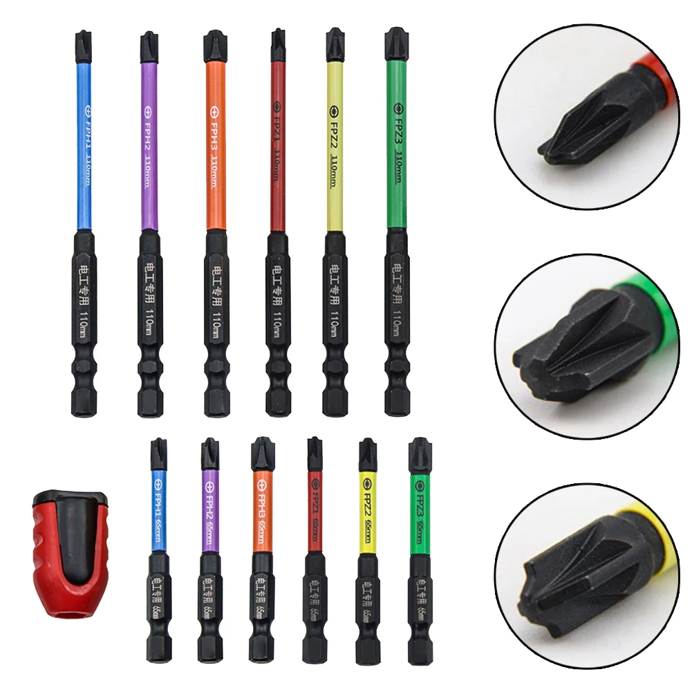 

65mm 110mm Special Slotted Cross Screwdriver Bit With Magnetic Ring FPH FPZ Nutdrivers For Electrician Socket Switch Hand Tools