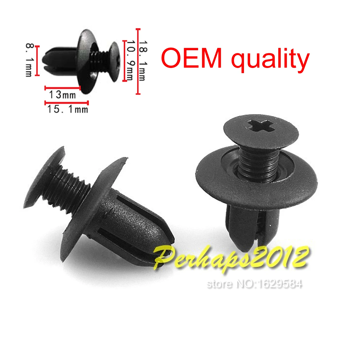 50/100x OEM фиксаторы с нажимными зажимами для Ford Mazda Hyundai, Справочная модель, Φ MB45556143 B09251833