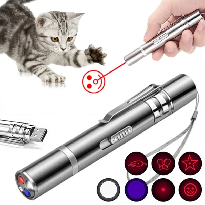 

Laser Pet Cat Toy Fun Pointer Red Dot Laser Light LED Cat Toys Interactive Pet Toys Pen 3-In-1 Cat Pet Toy Cat Accessories