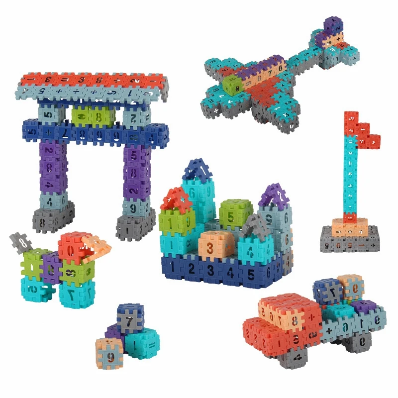 

Building Blocks Puzzle Sets Plastic Bricks Creative Educational Toys Play for Kids Birthday Gifts Build Toys Exercise Kids' Inte