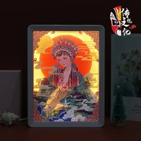 creative 3d paper carving night light ornaments light shadow photo frame christmas gifts bedside paper carving lamp decoration