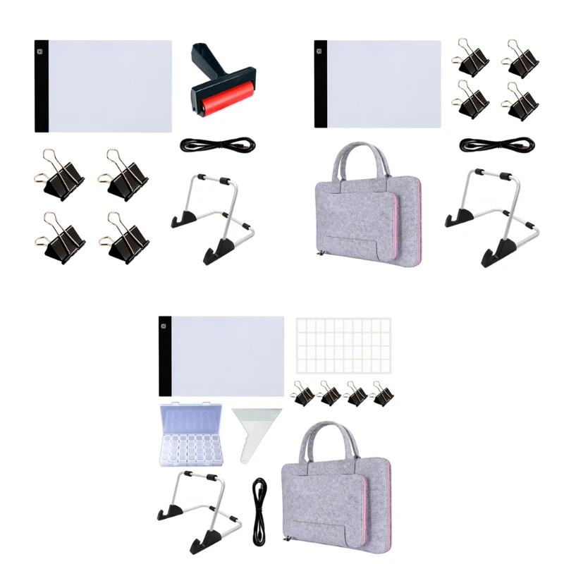 

A4 LED Light Pad Light Board Kit with Detachable Stand and Clip