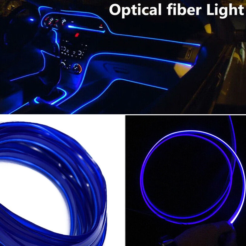 

Tira de luces LED para iluminación Interior de coche, cable de neón flexible, tubo de cuerda, 12V, 1M/4M