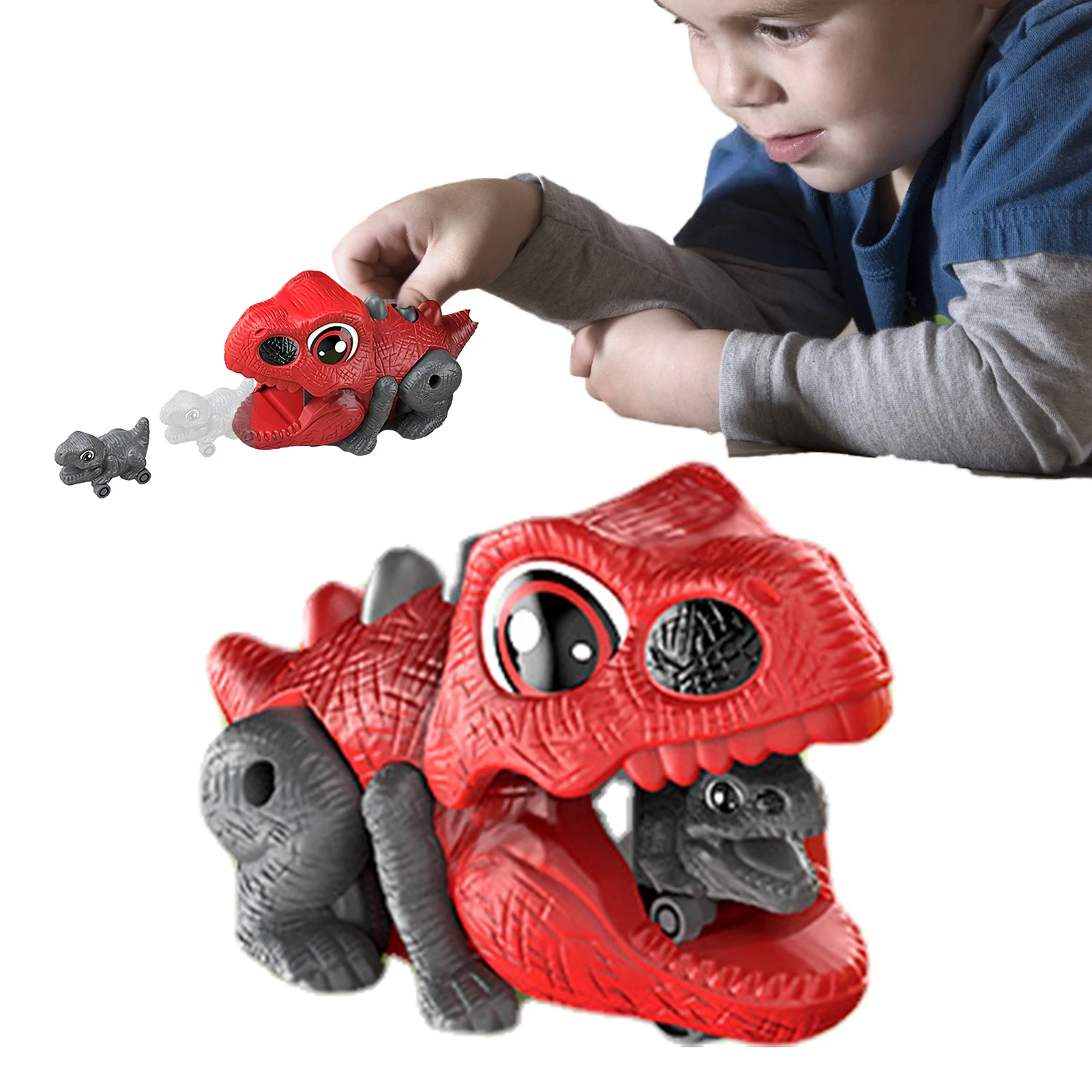 

Детский динозавр, игрушечный автомобиль, динозавр, игрушки, раздвижная машина, игрушки с Экстра миниатюрным автомобилем, трение, трюки, авто...