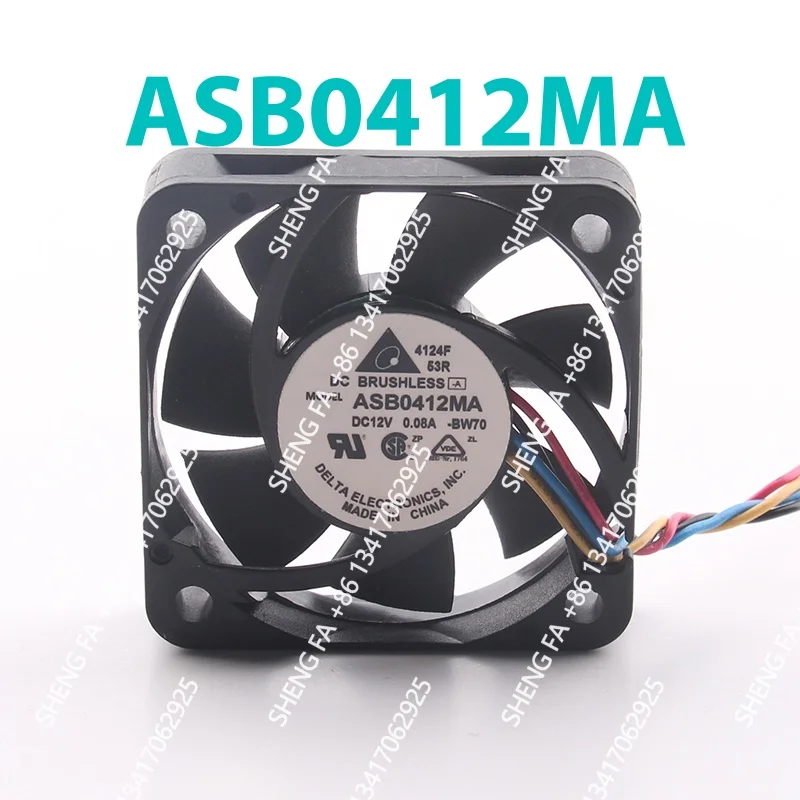 Фото Вентилятор охлаждения AC EC 4010 40X40X10MM 4CM ASB0412MA с переключателем, ультратихий, 4-проводной, с регулировкой скорости PWM, новый Delta, 5V 24V 48V DC 12V 0.08A №4