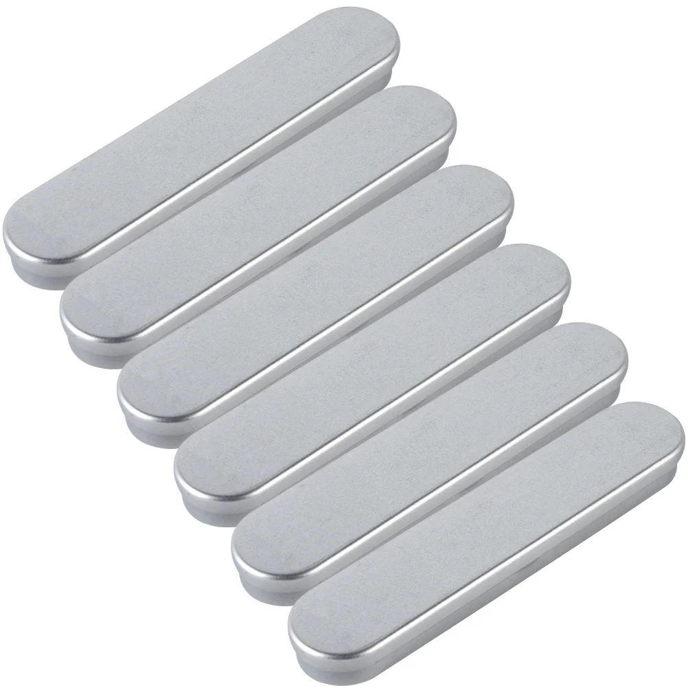 

6pcs Empty Tinplate Portable Storage Containers Metal Rectangular Storage Cases