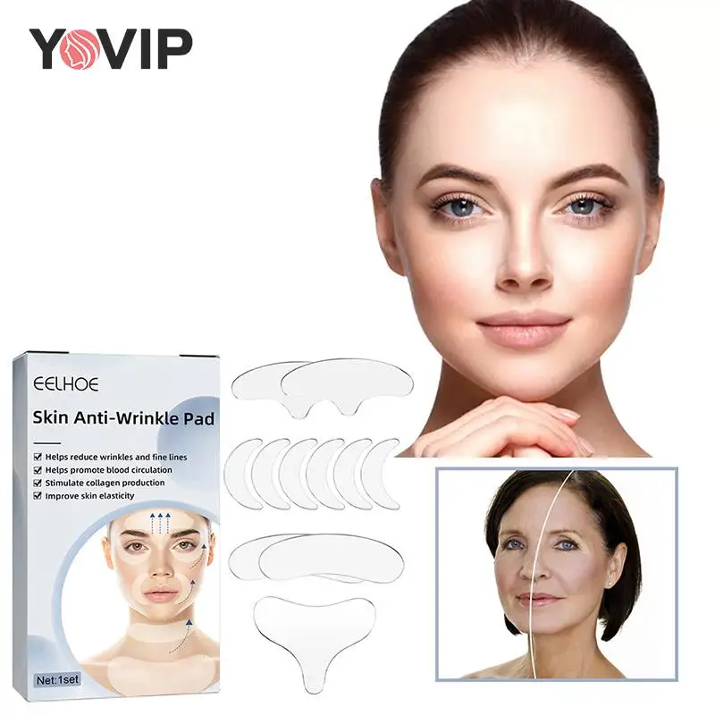 

11pcs Reusable Silicone Wrinkle Removal Sticker Patches Anti Rimpel Pads Face Forehead Neck Eye Skin Care Patch