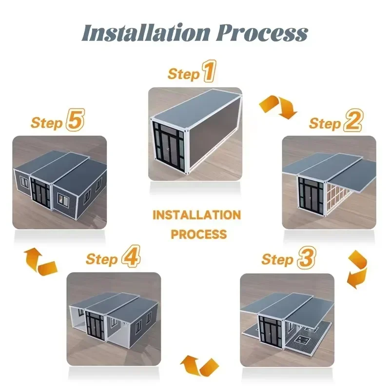 Mobil Tiny Homes Настраиваемая кухня Ванная комната Живая 20 футов 40 3 4 5 Спальня