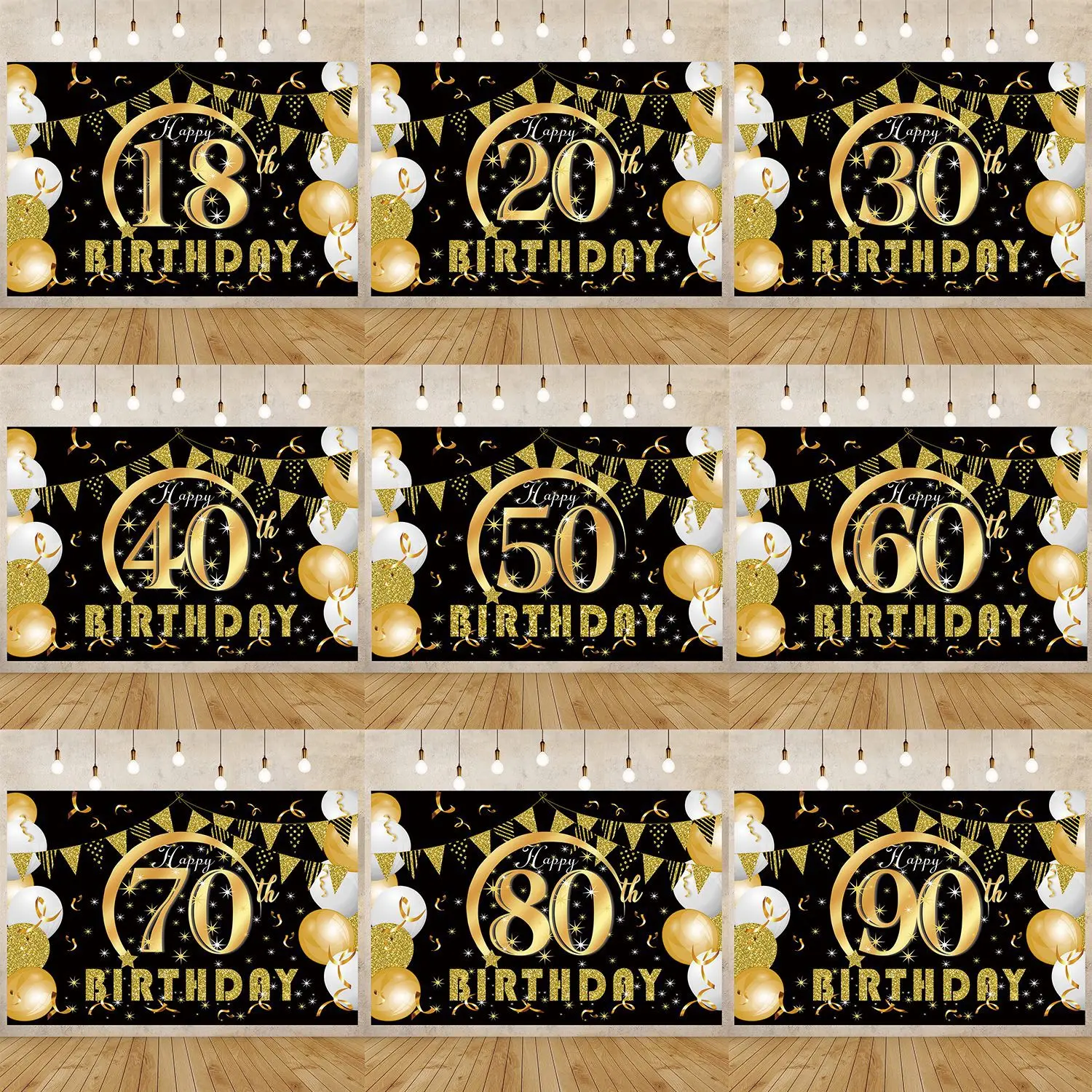 

120x80 см Баннер для вечеринки в честь Дня Рождения для взрослых золотые блестящие воздушные шары задний фон для детской фотосъемки