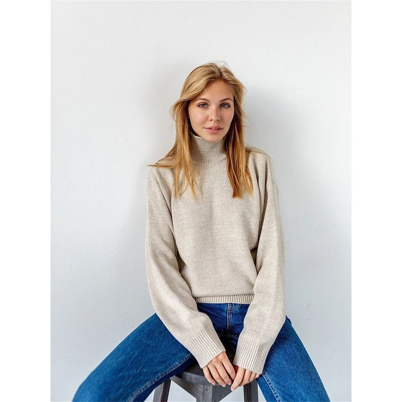 

Long-sleeved Autumn and Winter Sweater Turtleneck Pullover Women's Sweater Fashion Tops 2022 Women