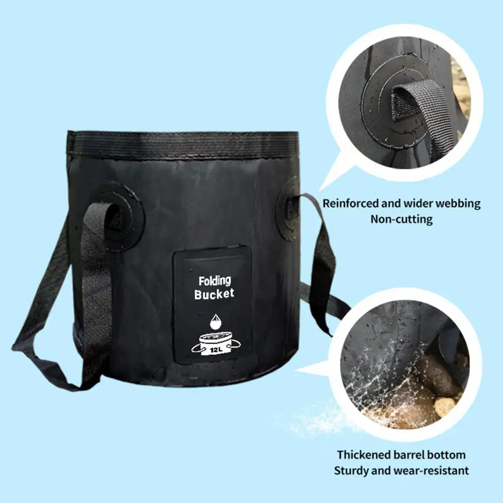 

12L/20L Foldable Bucket Heat Resistance Fishing Bucket High Capacity Water Bucket Camping Portable Round Storage Bucket Outdoor