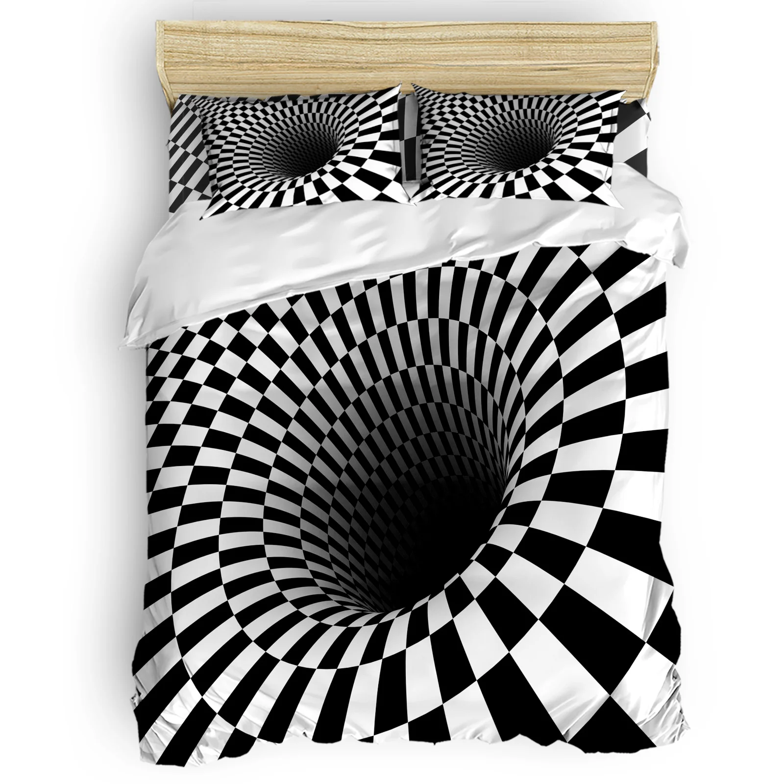 

Three-dimensional Grid Comfortable Household Goods Bedroom Bed Luxury Duvet Cover 2/3/4 Pieces