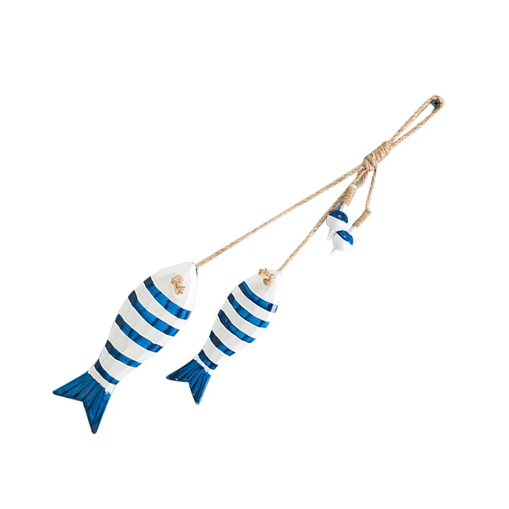 

Curtain Decoration Wooden Fish Pendant The Mediterranean Hanging Adornment Bamboo