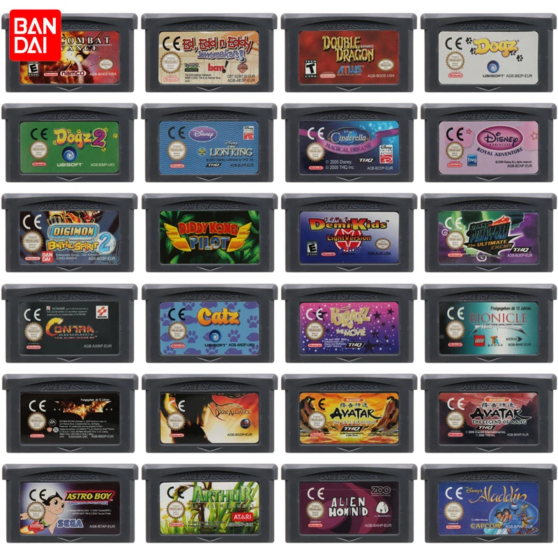 

GBA Game Cartridge 32 Bit Video Game Console Card Aladdin Astro Boy Contra Double Dragon for GBA/SP/DS