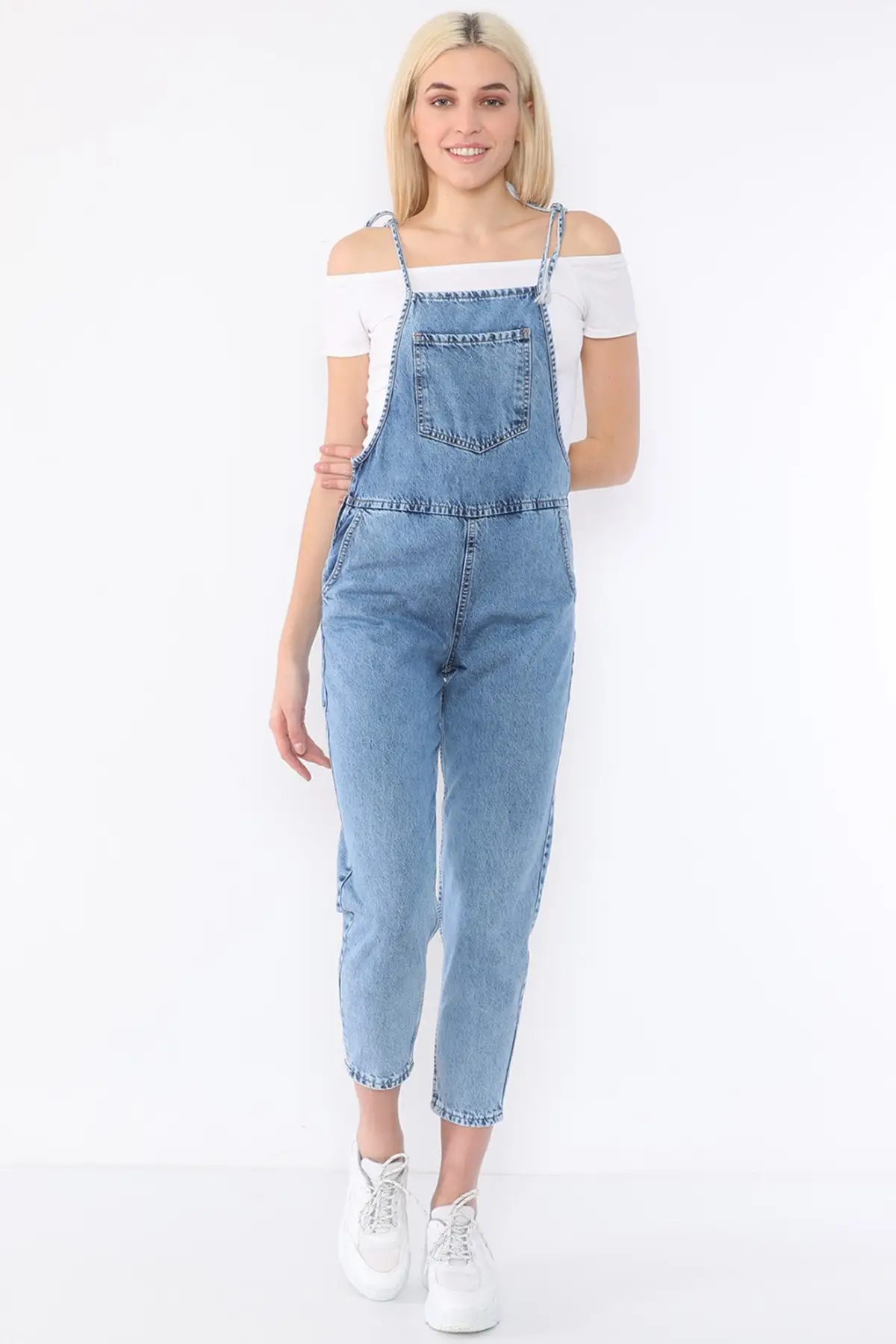 

Женский комбинезон, синий джинсовый комбинезон для сада на бретельках, качественный тканевый мешковатый брючный комбинезон без рукавов, по...