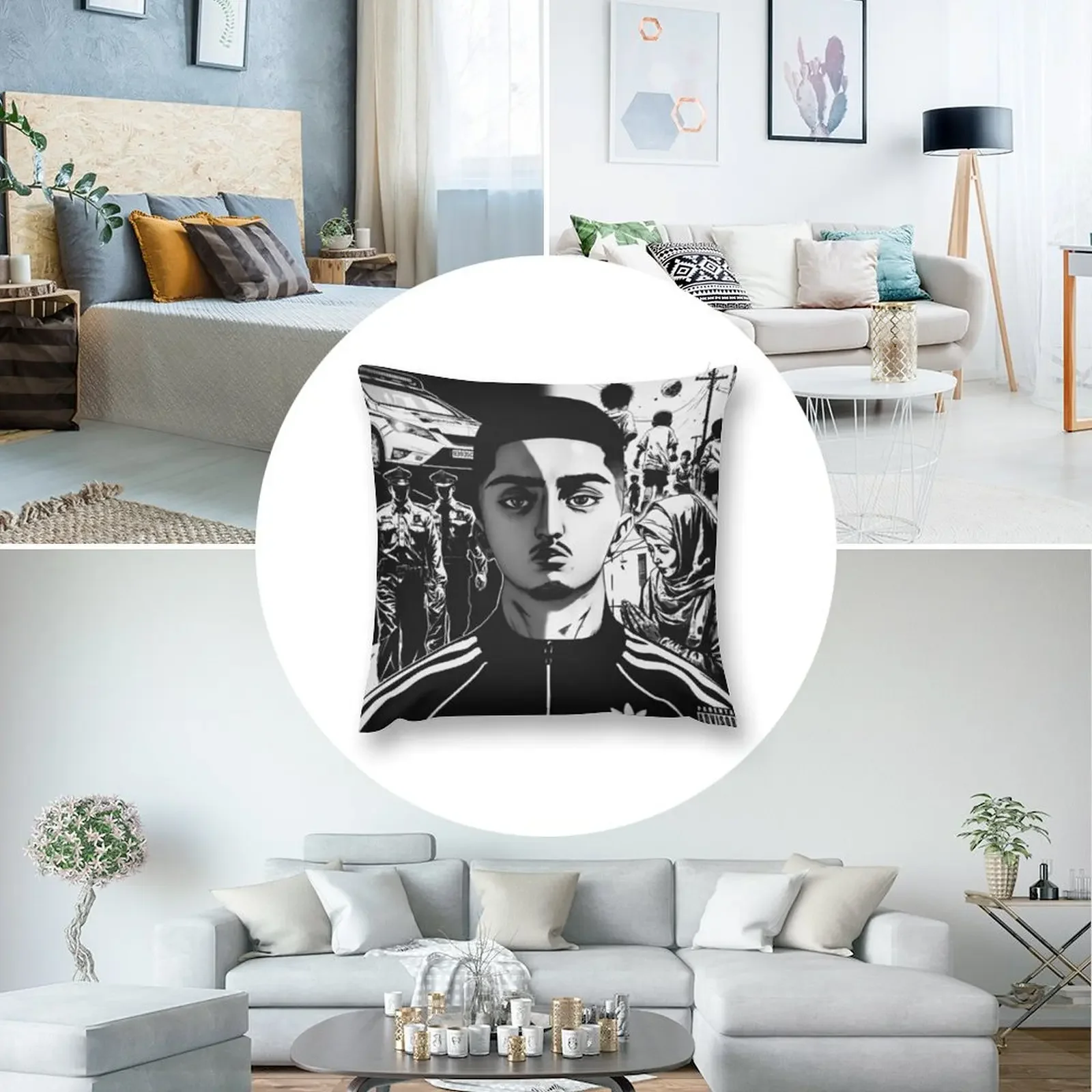 Фиолетовая декоративная подушка MDLR на заказ чехол для фото подушки декоративный