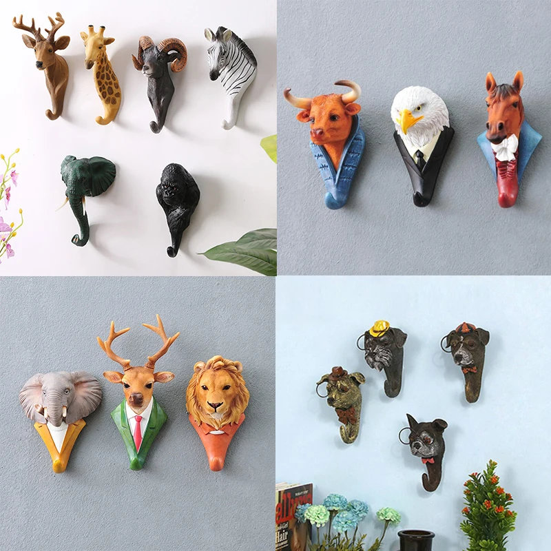 

Nordic Animal Hanging Coat Hook Wall Punch-free Deer Head Key Hanger Home StorageWall Decoration Home Decorations Key Wall Hooks