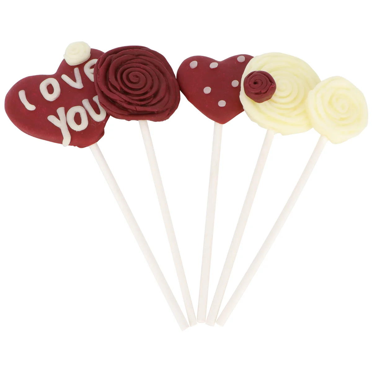 

2 Sets Flower Shape Romantic Birthday Valentine's Day Cake Props