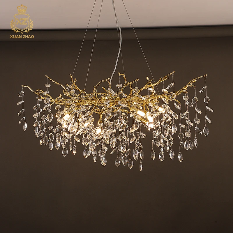 

XUANZHAO High Quality Modern Light Luxury Atmosphere Creative Ceiling Pendant Lights G9 Led Crystal Chandeliers