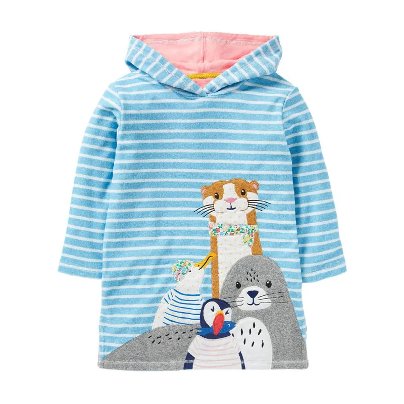 Платье-свитшот с капюшоном для девочек |