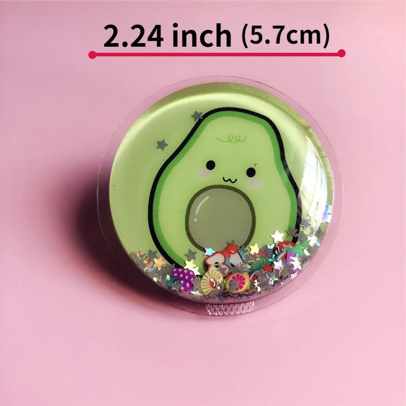 Cute Quicksand Expanding Stand Mount Phone Socket Fruits Rainbow Fold Mobile Smartphones Pocket Bracket Phone Stand Holder Girl